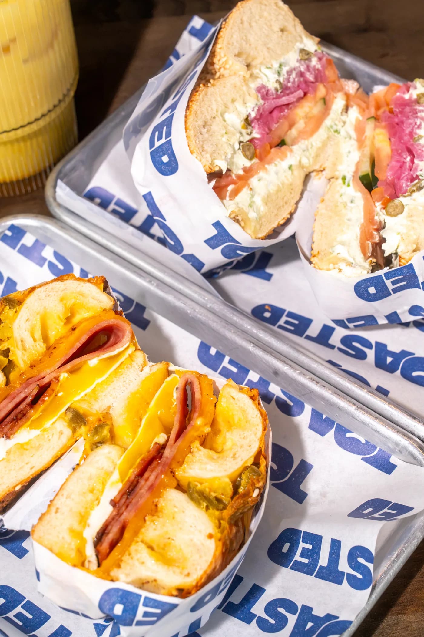 TOASTED bagel sandwiches for a Bellevue office breakfast